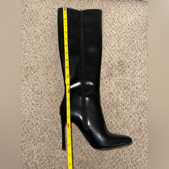 Zara black square toe knee high boots Size 7 EU 37 - Picture 11 of 16